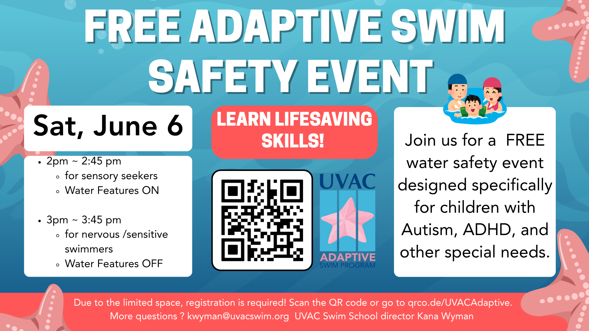 Free Adaptive Swim Safety Event graphic