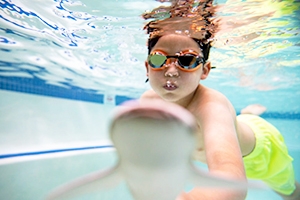 Kid Underwater with Goggles